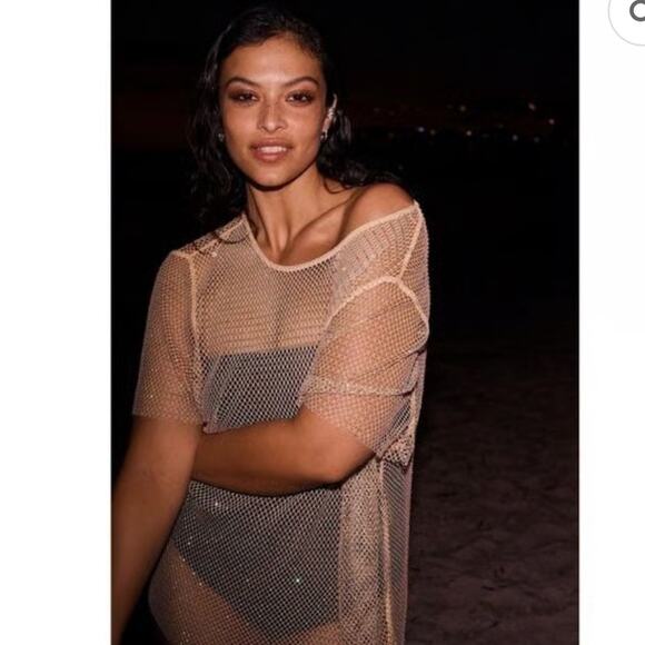 Anthropologie Sequin Sparkle Mesh Blouse - Picture 3 of 10